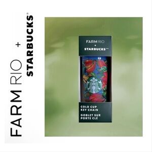 NWT FARM Rio x Starbucks Banana Mix Cold Cup Keychain